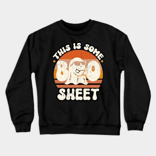 This Is Boo Sheet Ghost Retro Halloween Costume Men Women Crewneck Sweatshirt